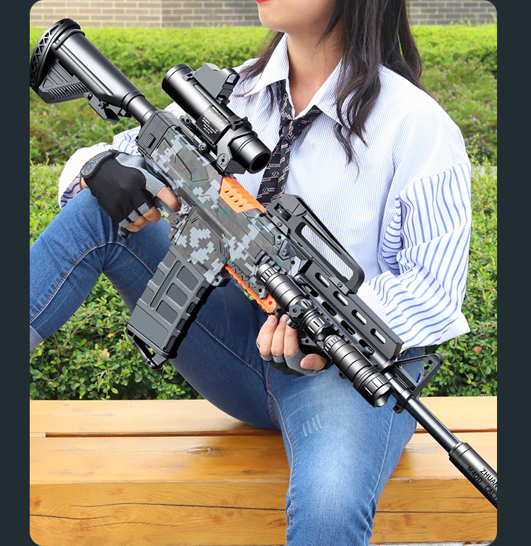 可发射下供男孩户外对战冲锋枪防真玩具 黑白色m416标配(110cm)【图片