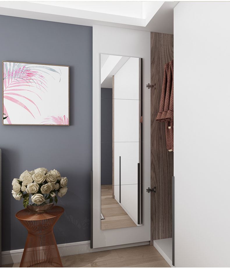 衣柜镜子隐藏式推拉门 衣柜镜子内装推拉隐形穿衣镜全身镜贴柜门内置