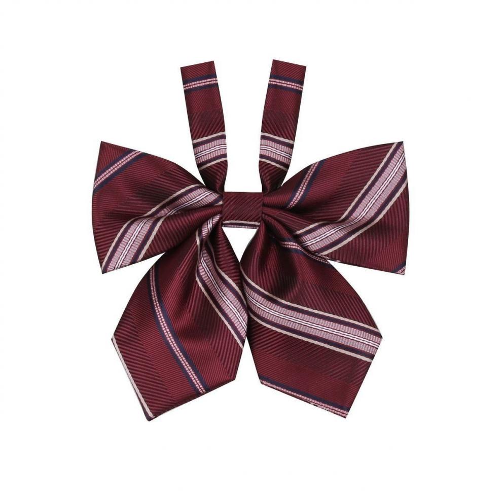 绿色jk制服领结新款平角条纹jk领结女基础制服领花学生衬衫酒红酒红色