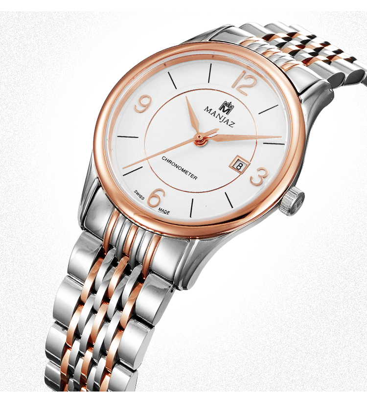 情人节礼物名爵manjaz瑞士手表新款商务休闲腕表原装进口简约时尚休闲