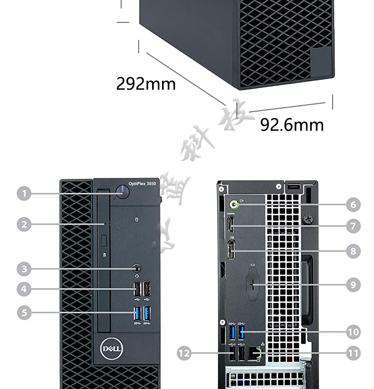原装戴尔dell迷你主机台式酷睿i5办公家用炒股小电脑ps设计工控机 b3