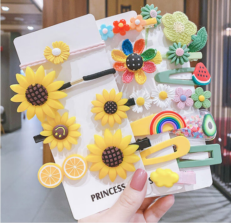 儿童韩版简约彩色发夹系列合集小女孩多样炫雅头饰刘海夹子俏皮可爱