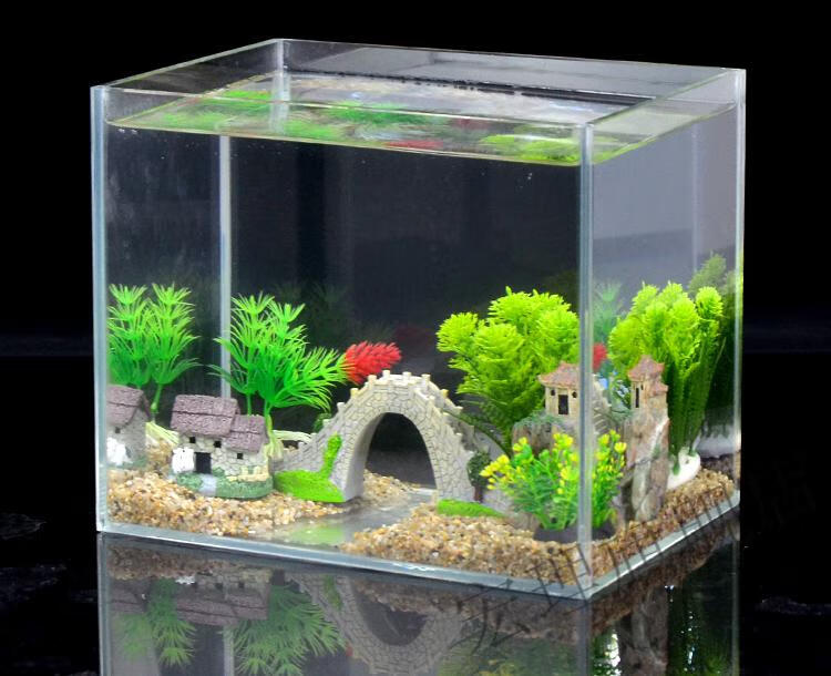 憨憨乐园仿真造景 鱼缸造景装饰仿真水草假山套餐水族箱摆件桌面金鱼