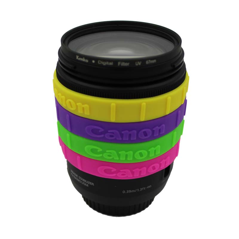 佳能单反雕刻版镜头橡胶圈胶皮胶圈保护圈变焦环饰皮硅胶环蓝色