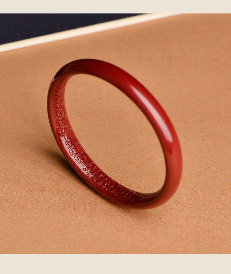 朱砂心经手镯女原石镯子紫金砂叮当镯本命年手饰 【紫金砂心经】62mm