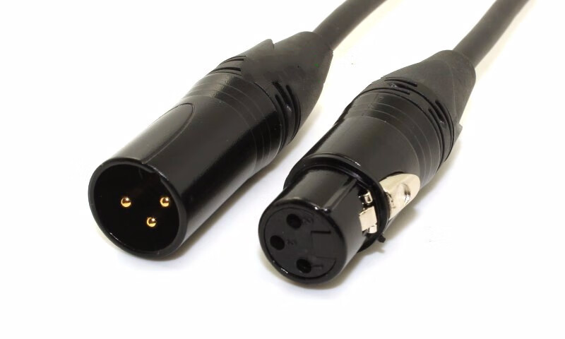 卡侬公对母延长线话筒麦克风调音台音响平衡xlr卡农音频线 黑色镀金母