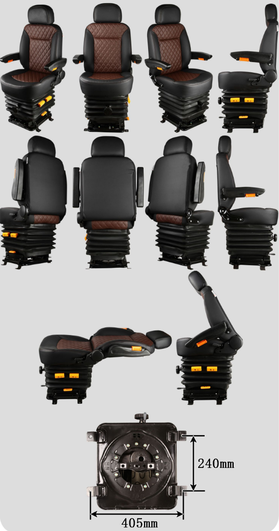 房车依维柯欧胜得意宝迪大通全顺主副驾驶员机械减震座椅a58五棕黑双