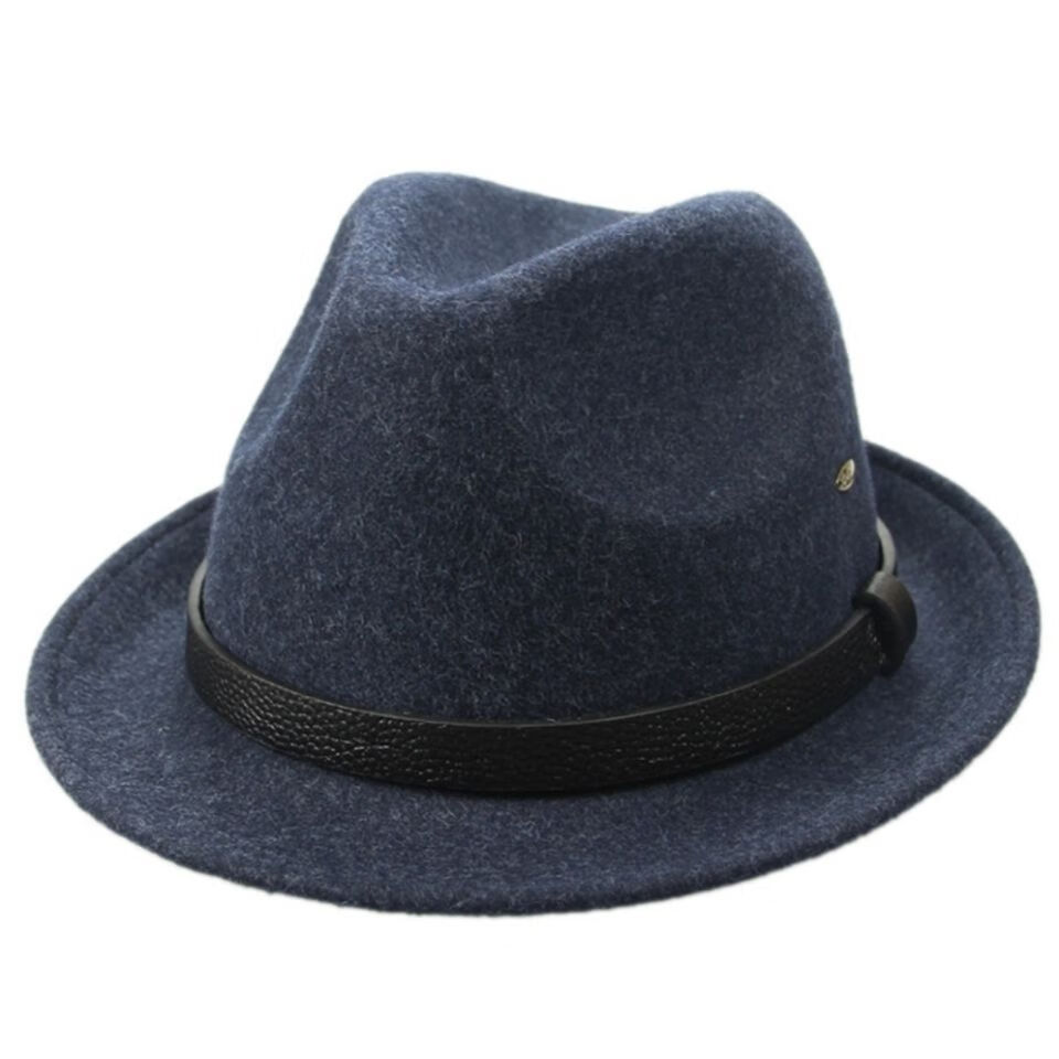 高档中老年人男礼帽中老年男士礼帽男秋冬季新款爵士帽英伦帽休闲羊毛