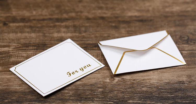 会员卡信封贺卡信封小号银行卡片信封留言卡收纳烫金西式黑色1075cm