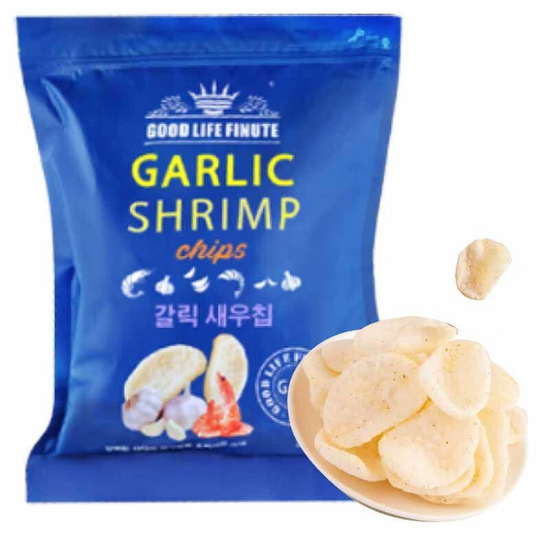 山姆韩国进口趣莱福虾片山姆超大包蒜味虾片蟹片大包网红零食蒜味虾片
