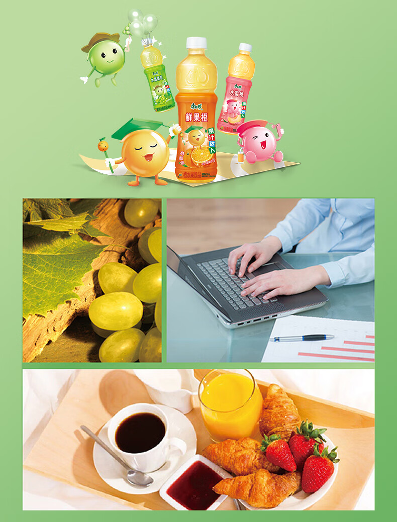 康师傅饮料水晶葡萄500ml*6瓶/15瓶装整箱夏日水果饮品果汁达人 水晶