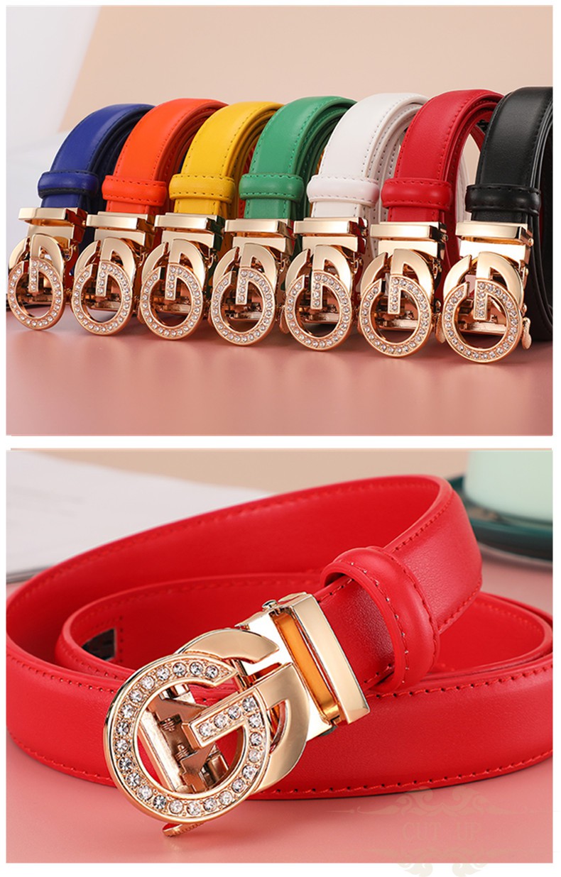 品牌女士皮带2021年新款时尚百搭腰带女真皮韩版潮流自动扣裤带女生夏