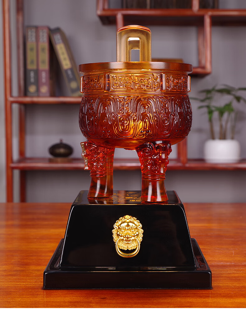 昨日青空琉璃玉鼎摆件大号鼎盛千秋仿古办公室桌书柜公司开业商务礼品