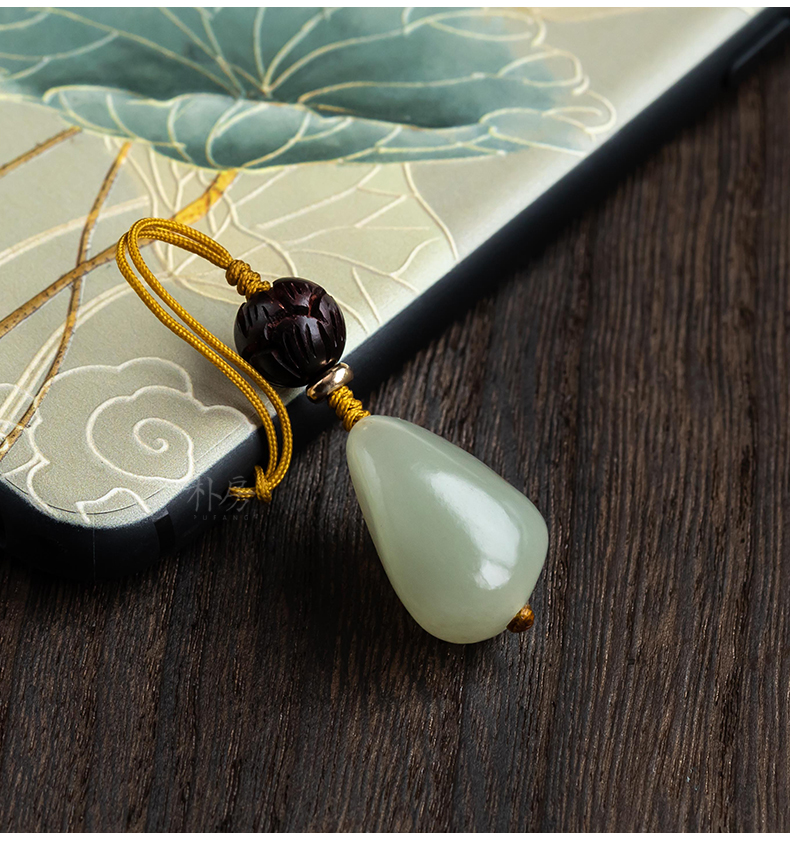 天然和田玉随形小原石手机链挂坠中国风饰品钥匙扣男女款包挂随形和田