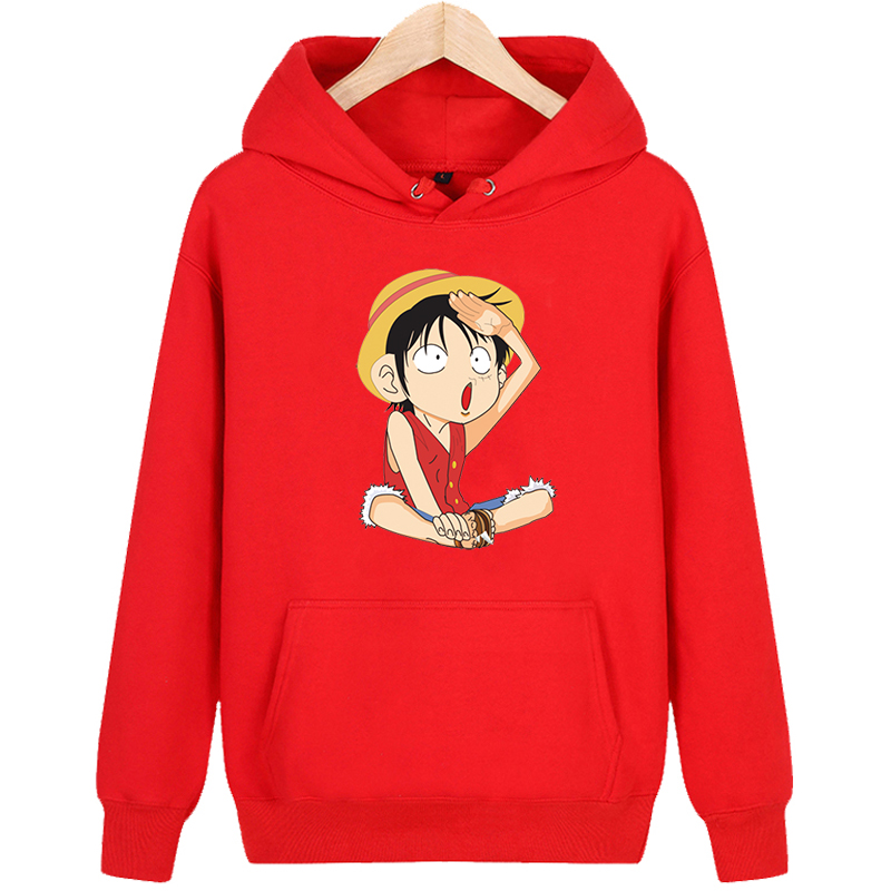 海贼王联名卫衣男连帽衫卡通动漫索隆路飞罗衣服情侣宽松学生外套黑连