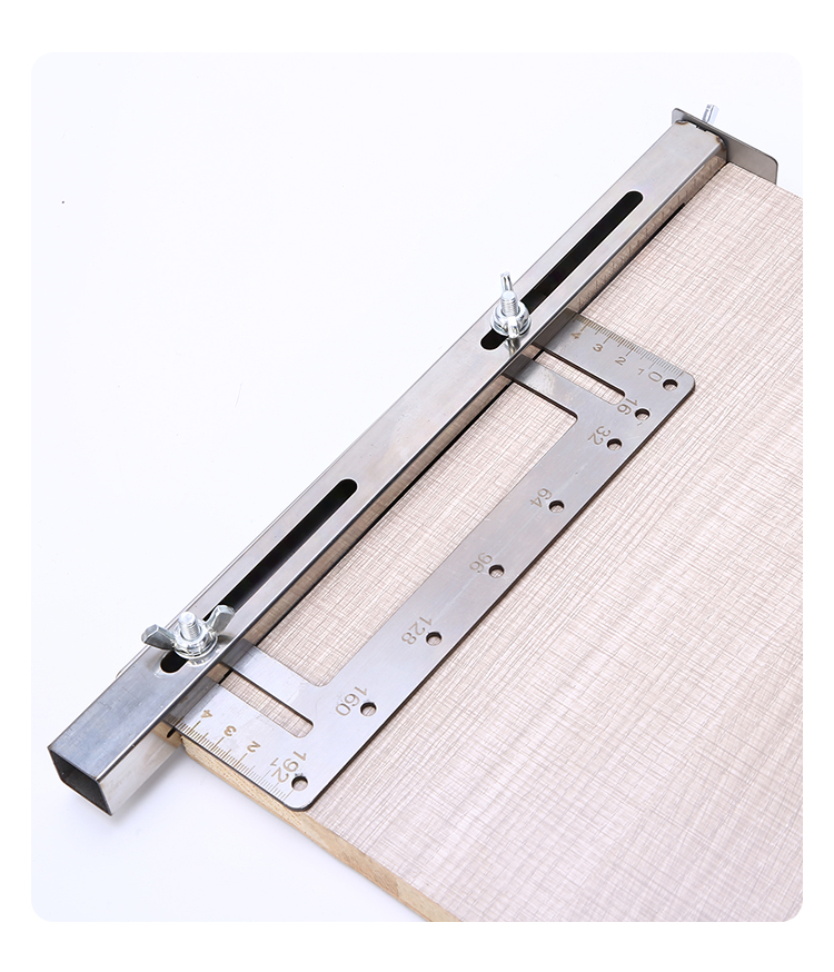 拉手打孔定位器多功能木装工具门按装柜门把手打定孔开孔神器 红色铝