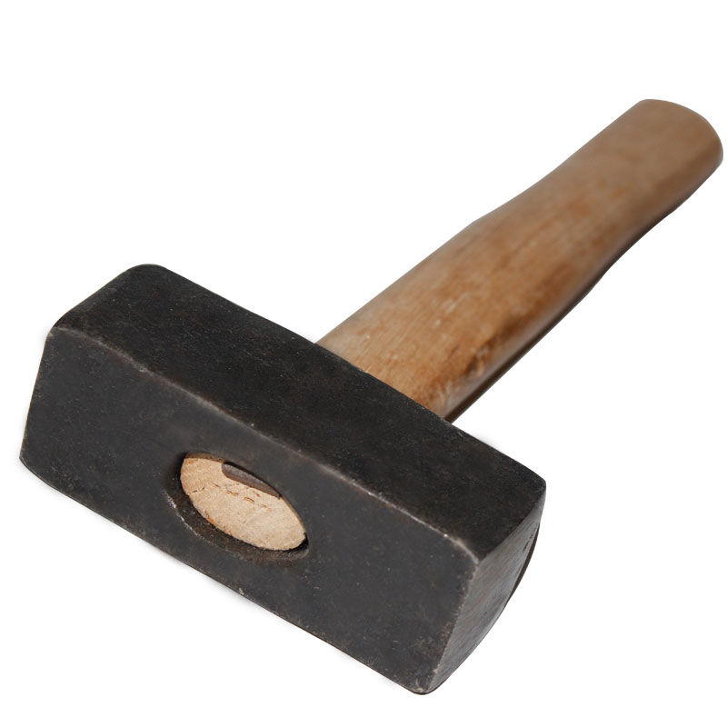 meichushi石工锤石头锤铁方锤子大铁锤榔头锤锻打方头铁锤原色铁方