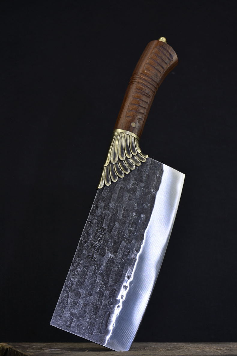 龙泉纯手工锻打菜刀套装厨师斩切刀超锋利切片刀家用小厨刀厨房多用