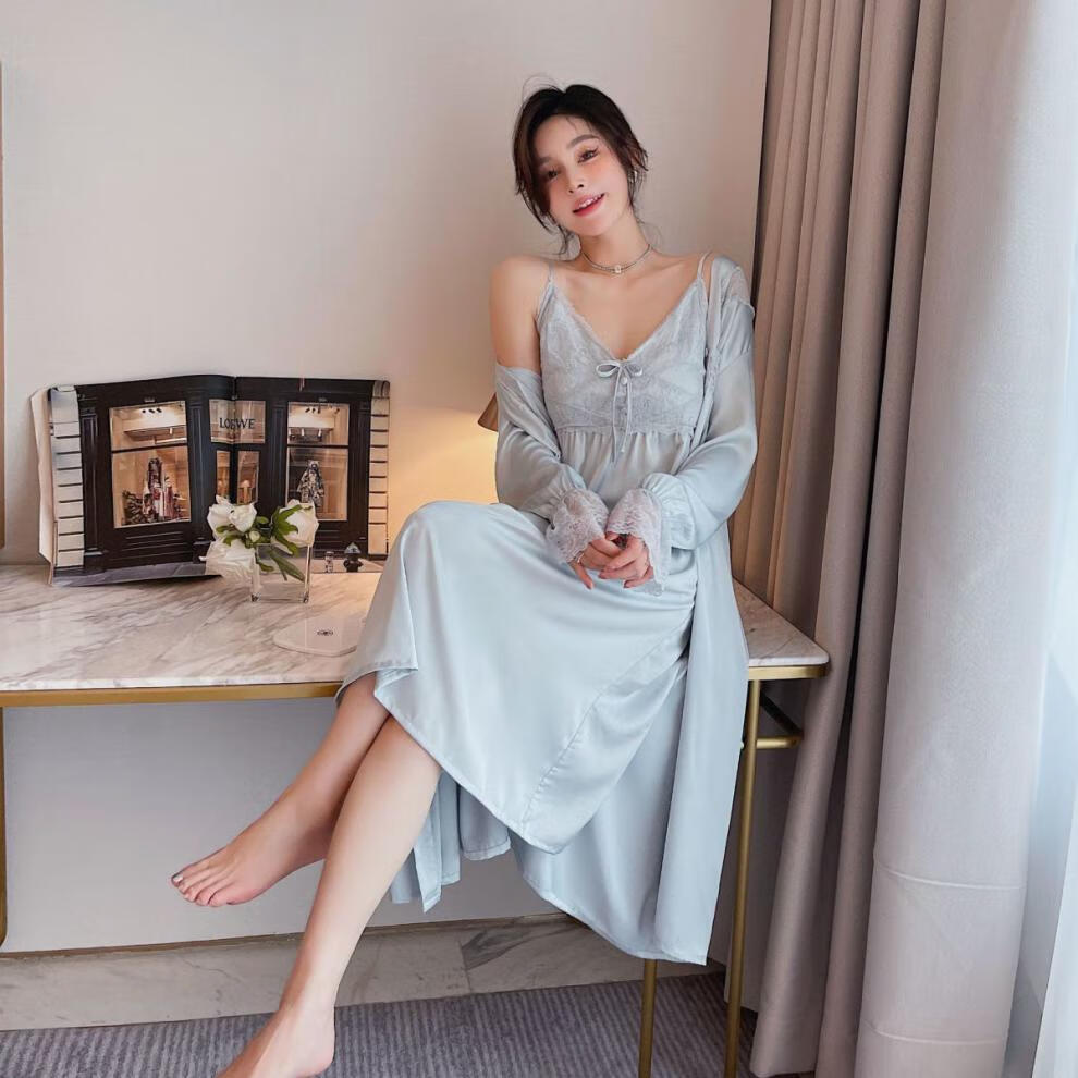 女春秋性感蕾丝冰丝吊带裙纯欲风蕾丝夏季睡裙黑色单吊带2204l120斤