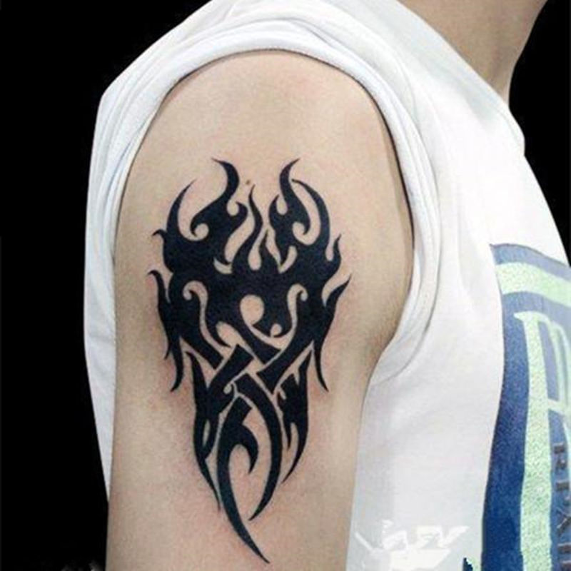 纹身贴男传统杀神白起善恶白起半臂后背纹身贴防水男女大花臂仿真刺青