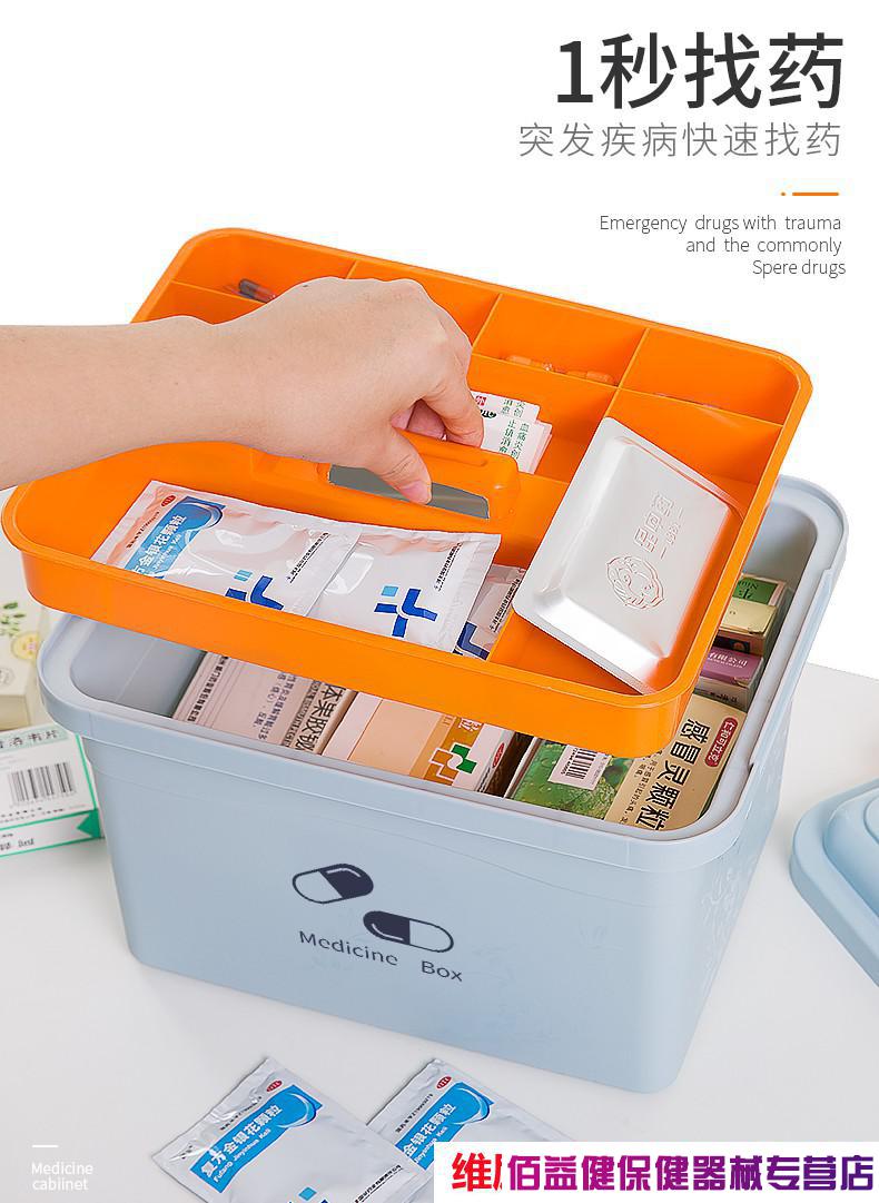小医多层急救药品收纳盒家用塑料儿童药箱薬箱出诊大号药箱粉色小药盒