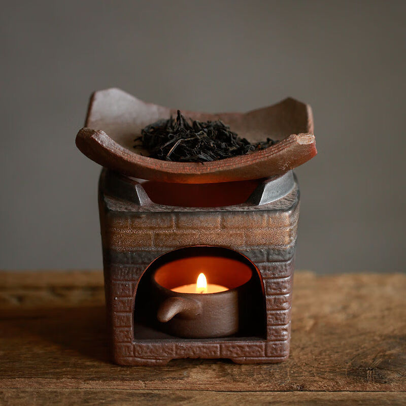 陶瓷焙茶温茶炉家用粗陶茶叶提香炒茶器烘焙炉烤茶炉醒茶器单瓦片方形