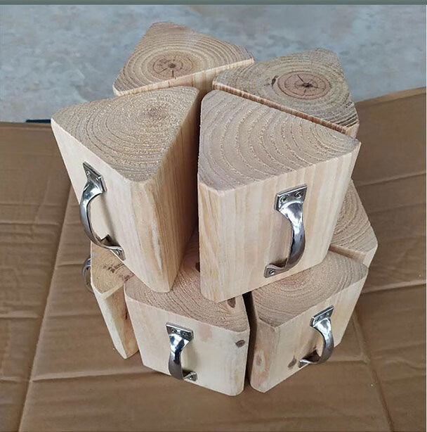 适用于汽车三角木止退器实木轮档停车定位器止滑器挡车木便携