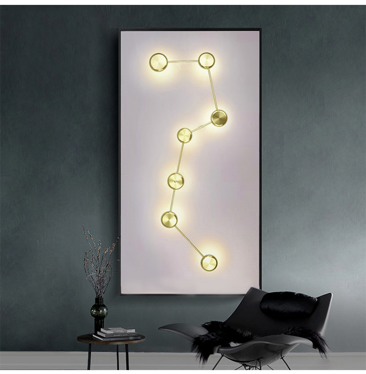 2021新款北斗七星灯北斗七星创意吸顶灯北欧个性原创壁灯豪华背景墙