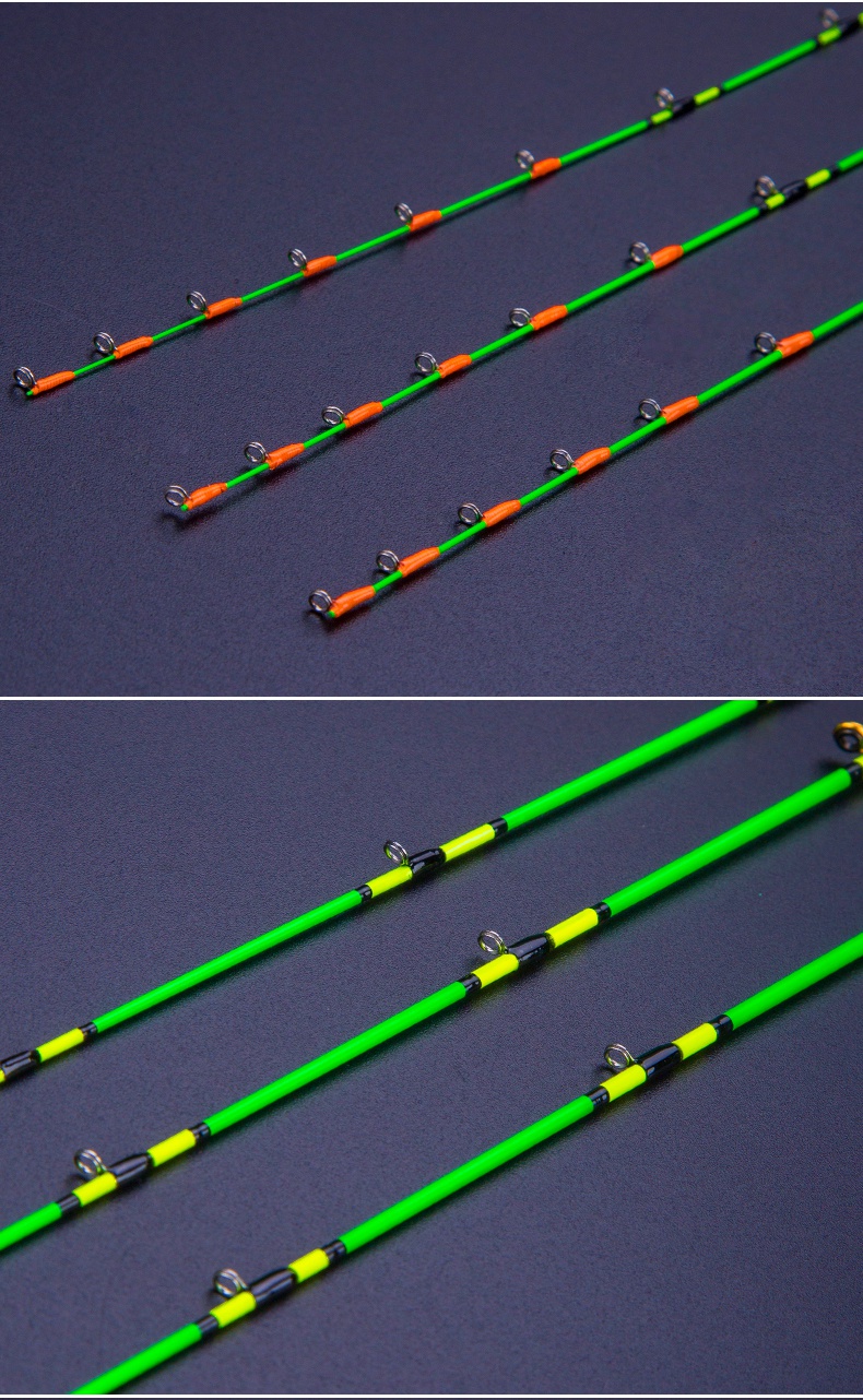软尾配节微铅伐钓鱼桥筏筏钓竿梢单支荧光黄绿纳米玻纤0号先径025特软