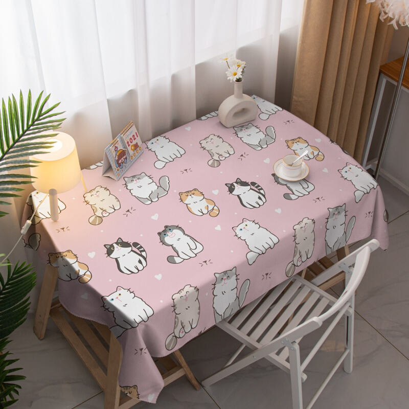 法途课桌桌布书桌布学生桌布桌布布艺现代简约韩式清新可爱卡通猫咪