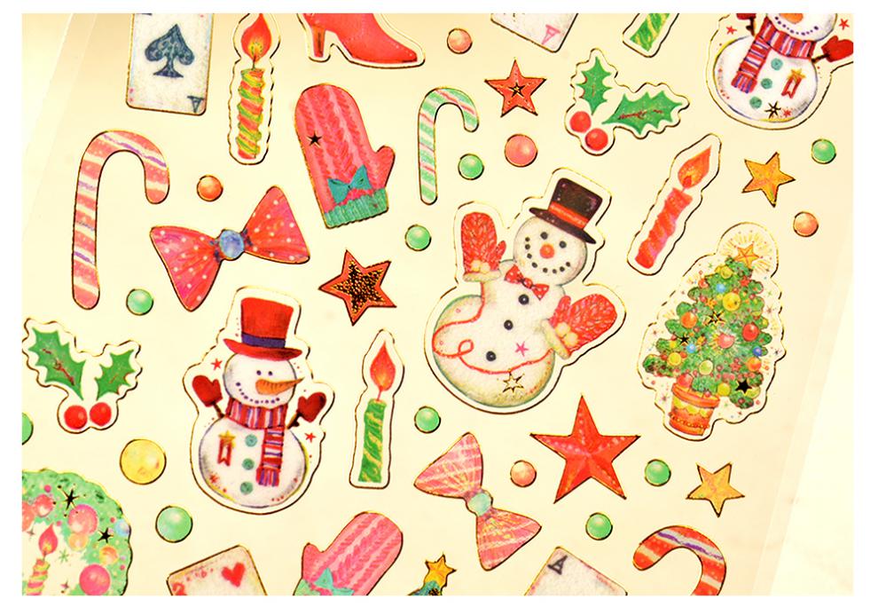 神孩子圣诞节日礼品装饰箔平面pvc贴画儿童可爱卡通平安夜diy粘贴纸vc