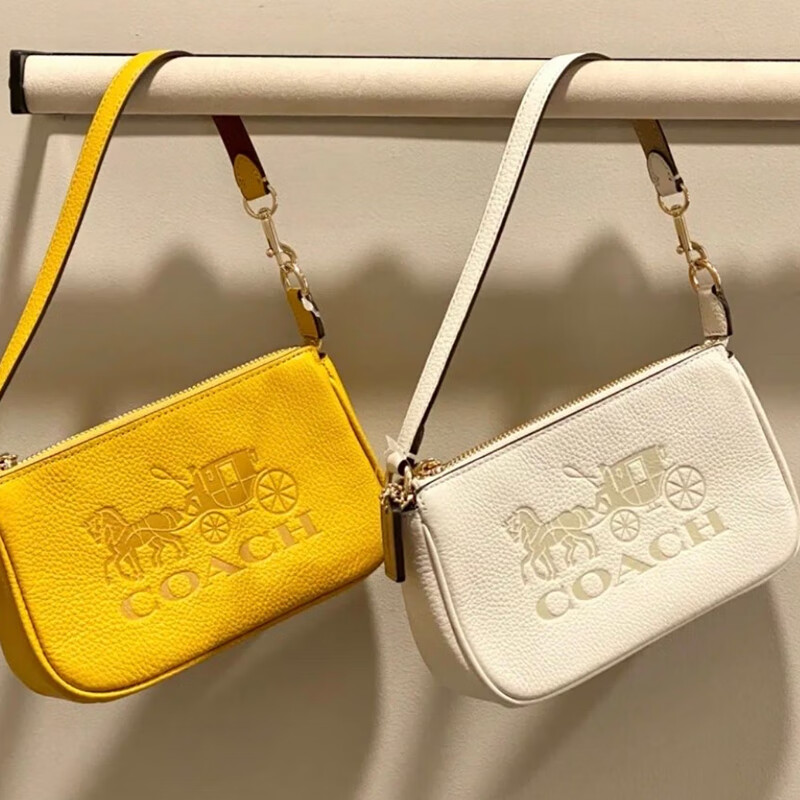 coach蔻驰包包nolita19马车印花皮革麻将包女士手拿腕包手提腋下包c