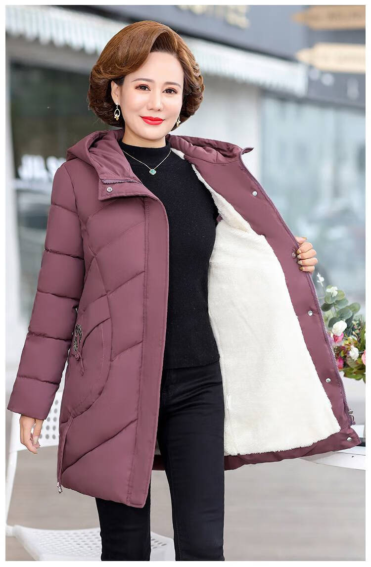 恒源祥妈妈棉衣外套中长款棉服中老年女装奶奶洋气棉袄冬季妈妈装减龄