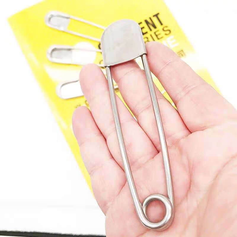 小郎人304不绣钢别针大号包头安全别针扣洗衣房干洗店大扣针回形针锁
