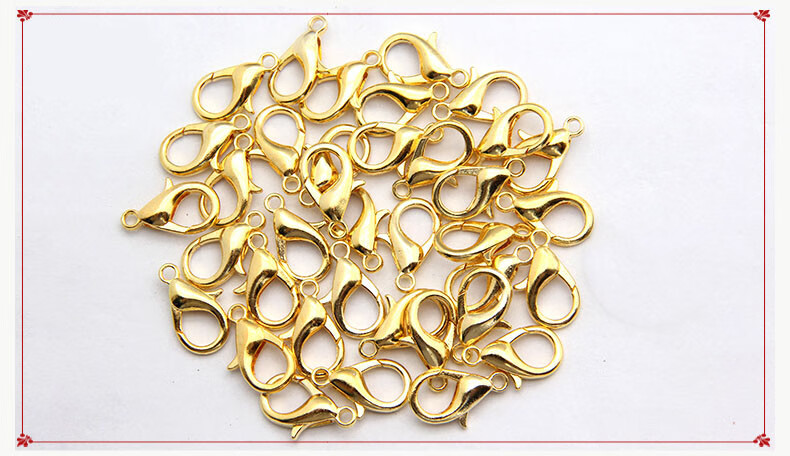 晶屿金属龙虾扣小连接扣手链项链扣diy手工制作珍珠饰品配件大接头扣