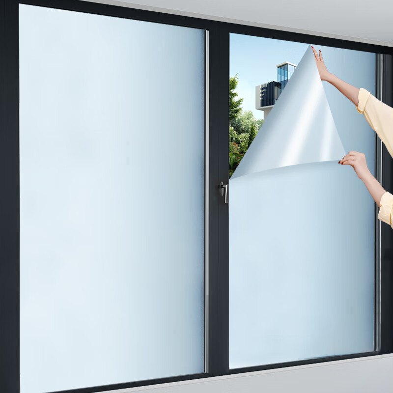 窗户磨砂玻璃贴纸浴室门透光不透明卫生间防窥遮光贴膜隐私防走光加厚