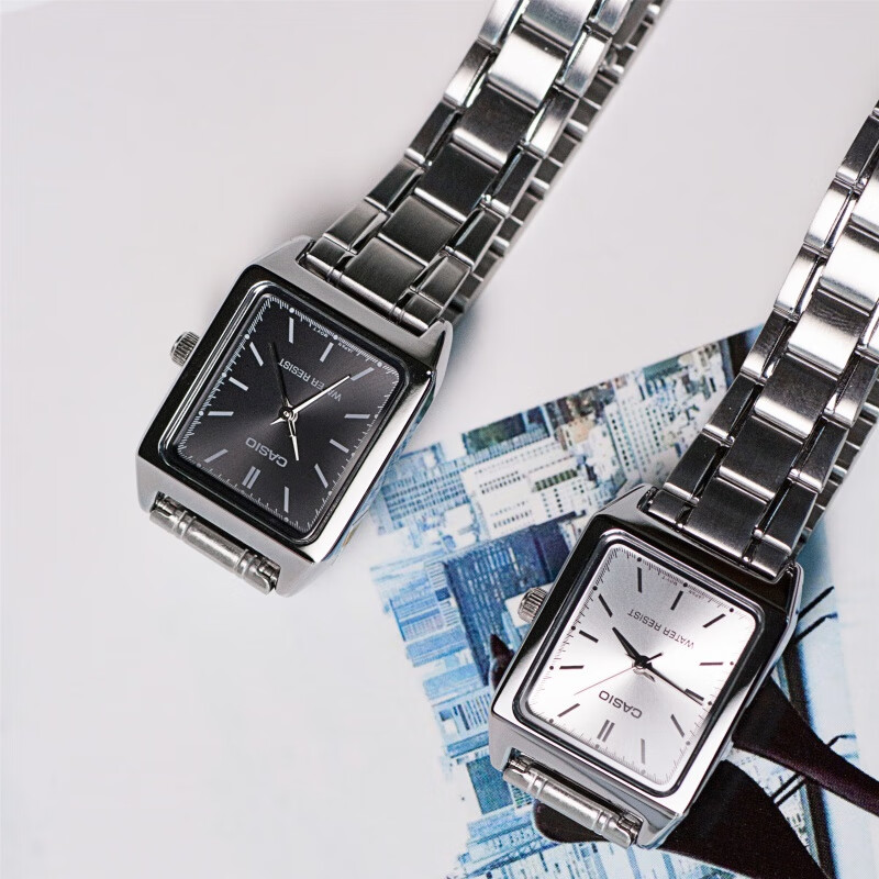 casio卡西欧 海外代购手表女小方表学生复古简约指针石英女表ltp-v007