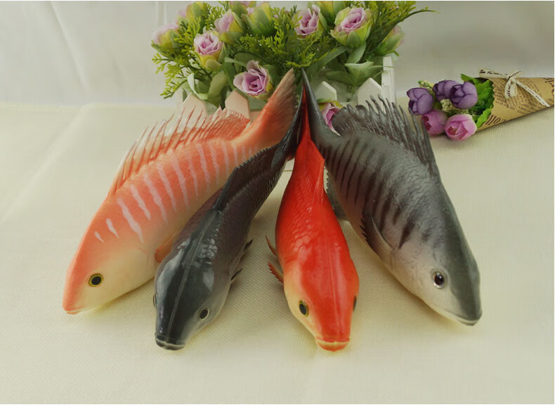 仿真鱼模型假红鲤鱼模型商场海洋馆装饰品假鱼挂件玩具摆设道具中华鲟