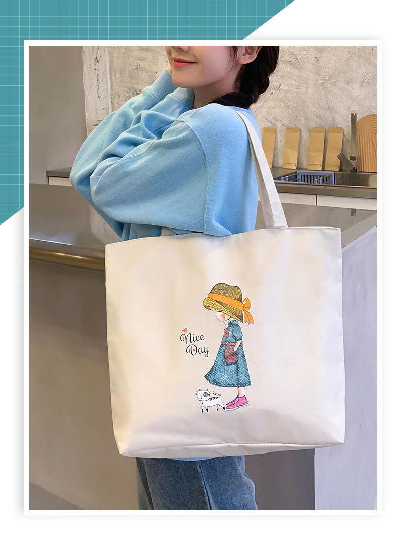 谷鹿gulu帆布包女夏季文艺布袋包2021年新款包包手提袋子大容量购物袋