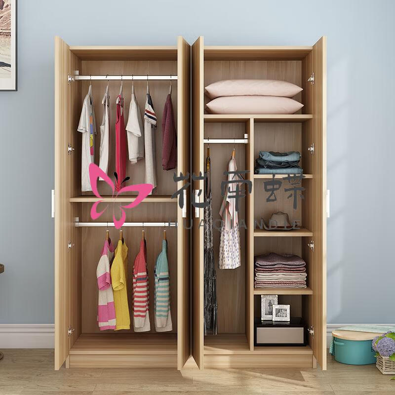 衣柜推拉门木质组装小型衣橱柜部分部分实木简约现代经济型柜子出租房
