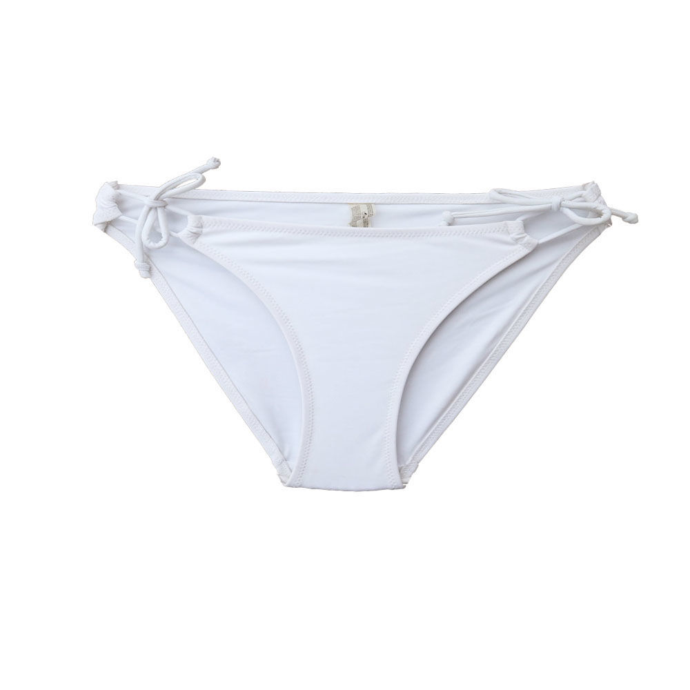 单条比基尼裤女游泳裤泳裤清新巴西风白色绑带1421m