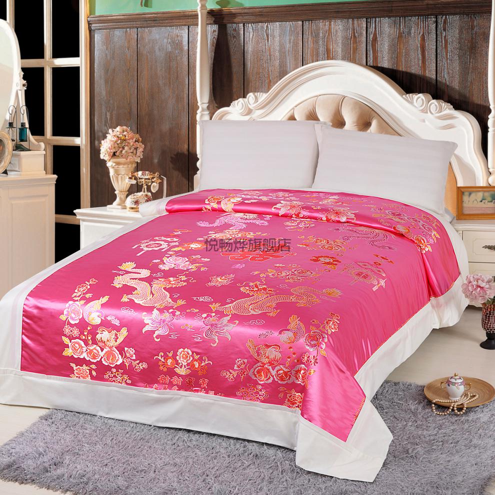 杭州丝绸软缎被面子杭州丝绸棉被套软缎织锦缎绸缎面被面子婚庆龙凤