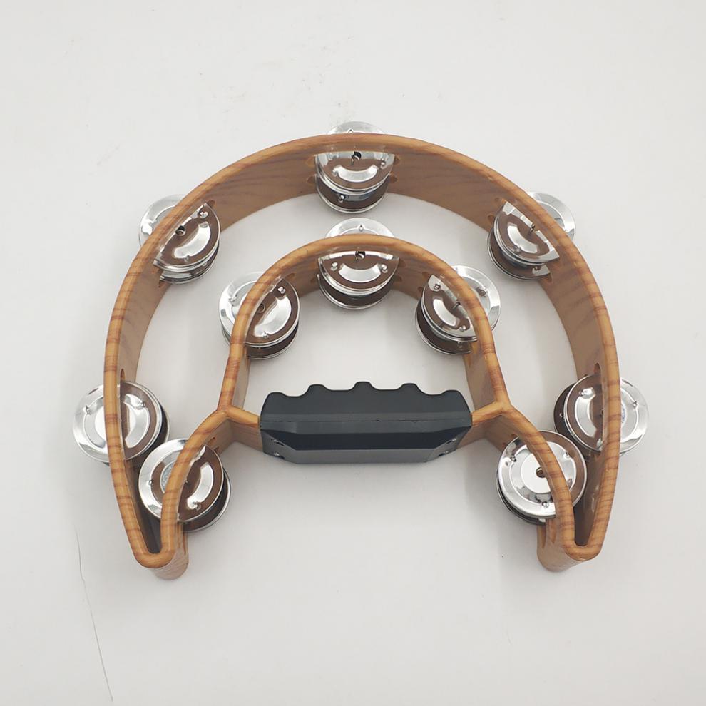 乐队伴奏演唱会ktv手拍铃奥尔夫打击乐器双层手摇铃咖啡定制款咖啡色