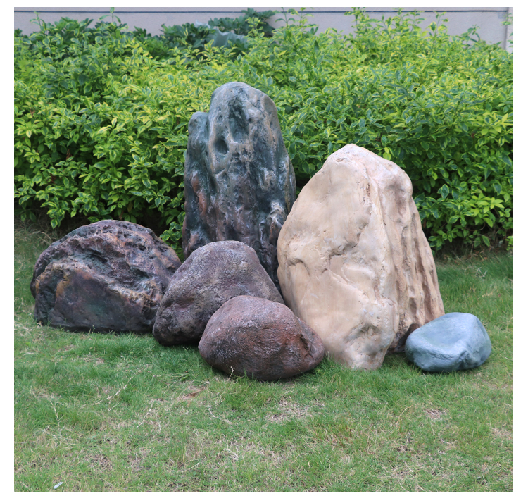 仿真石头造景摆件户外园林大型空心玻璃钢雕塑庭院景观假山装饰5井盖