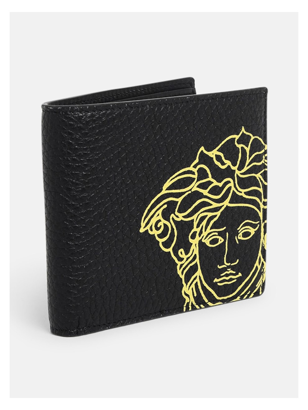versace 范思哲 新款男女同款牛皮美杜莎印花头像对折短款钱包预售