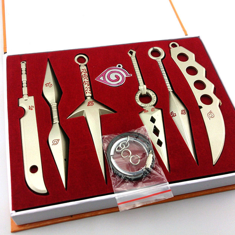 火影忍者忍具全件套金属手里剑四代目苦无道具套装七件套礼物玩具收藏