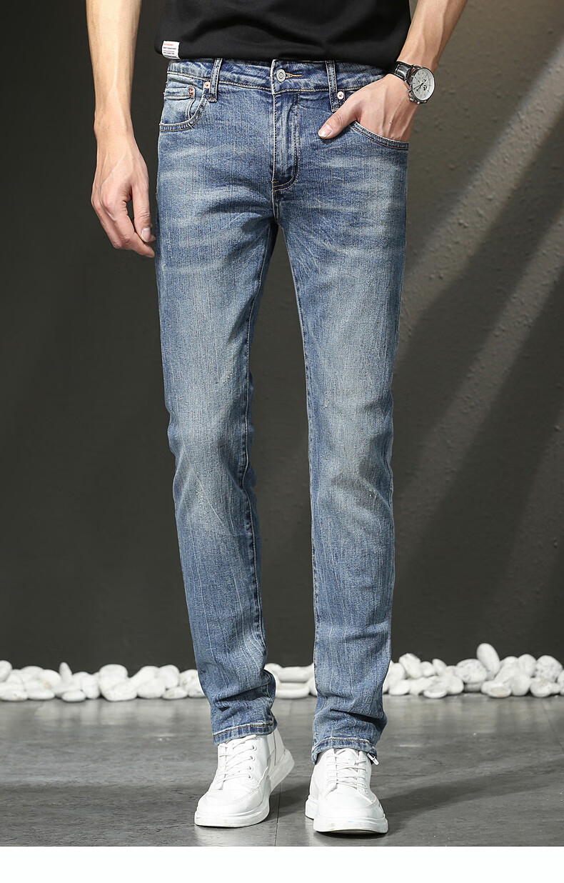 levis李维斯511牛仔裤男秋冬季浅色厚款直筒修身弹力小脚裤休闲潮