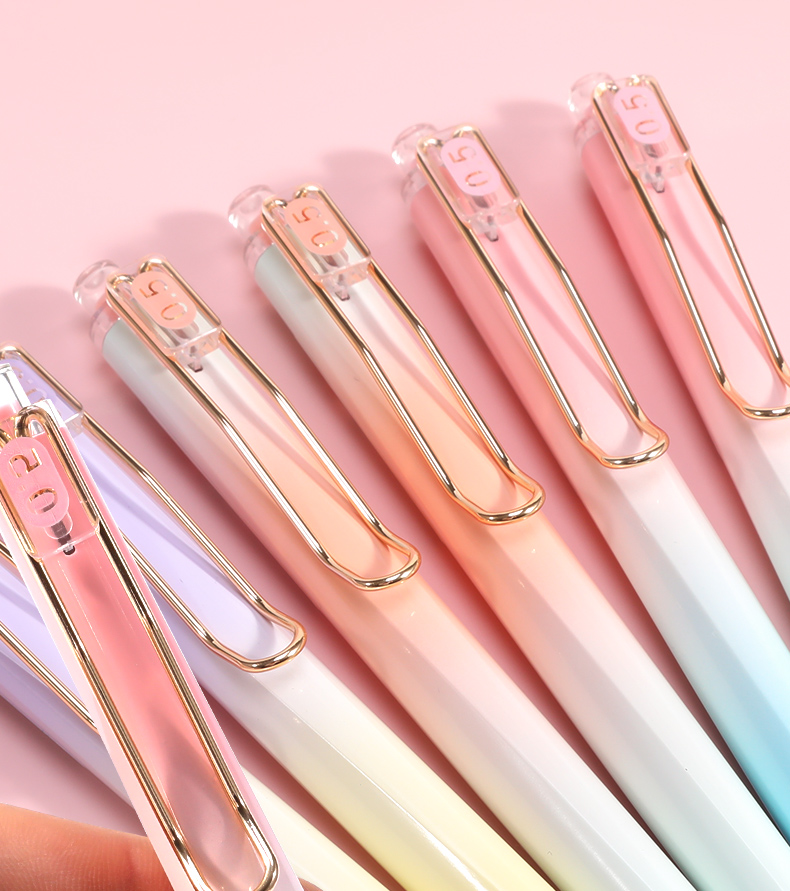 晨光果泡冰茶速干按动中性笔0.