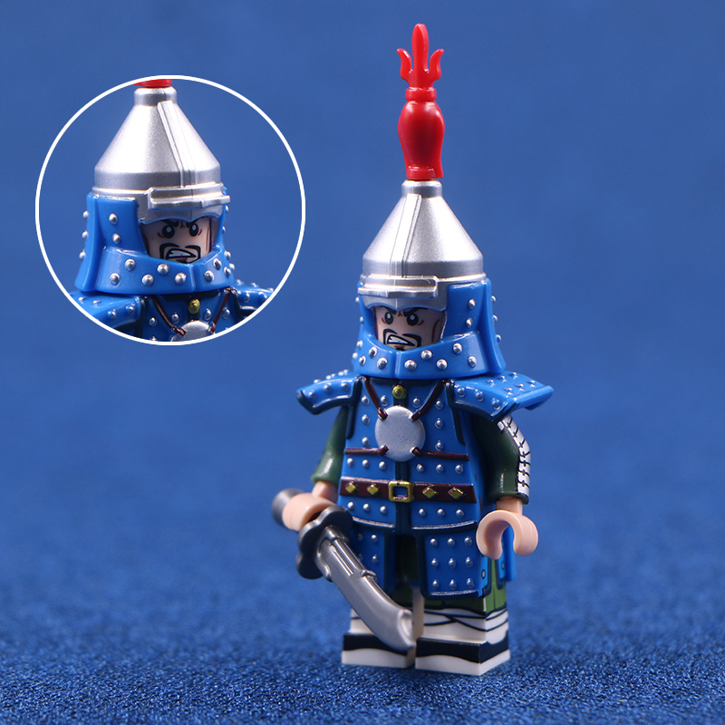 森宝第三方科睿明朝明军骑兵边军将领拼装积木人仔玩具681长刀兵长10