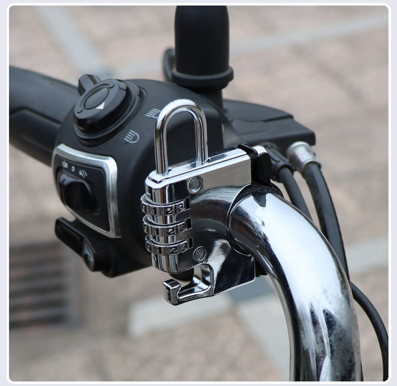 电动车头盔锁摩托车电瓶车防盗防偷固定安全锁挂钩锁山地车帽子锁黑色